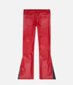 Valabasas Cerniera Red Stacked Flare Jeans Leather