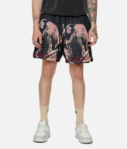 Valabasas Ghost Hands Black Tapestry Shorts