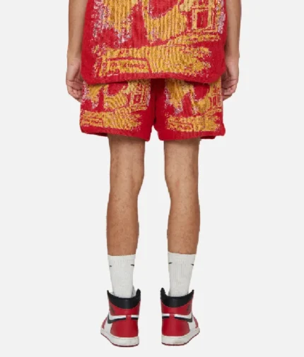 Valabasas Ghost Hands Red Tapestry Shorts