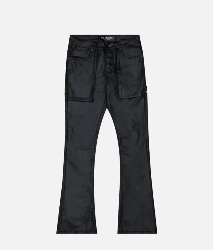 Valabasas Noir Black Stacked Flare Jean